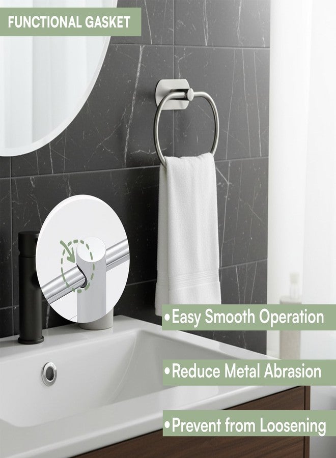 Oslen Magic Sticker Self Adhesive Stainless Steel Towel Ring Holder - Capsule Shape Wall Mount, Chrome Finish, Rust-Resistant, Space-Saving Bathroom Accessory for Hand Towels No Drilling (Pack of 1) - Image 4